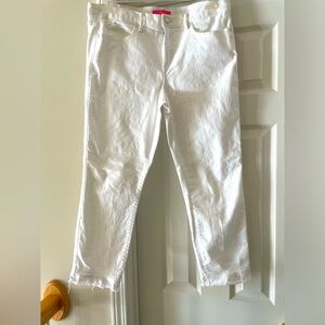 Lily Pulitzer Wo South Ocean White, Skinny, Ruffle Jeans